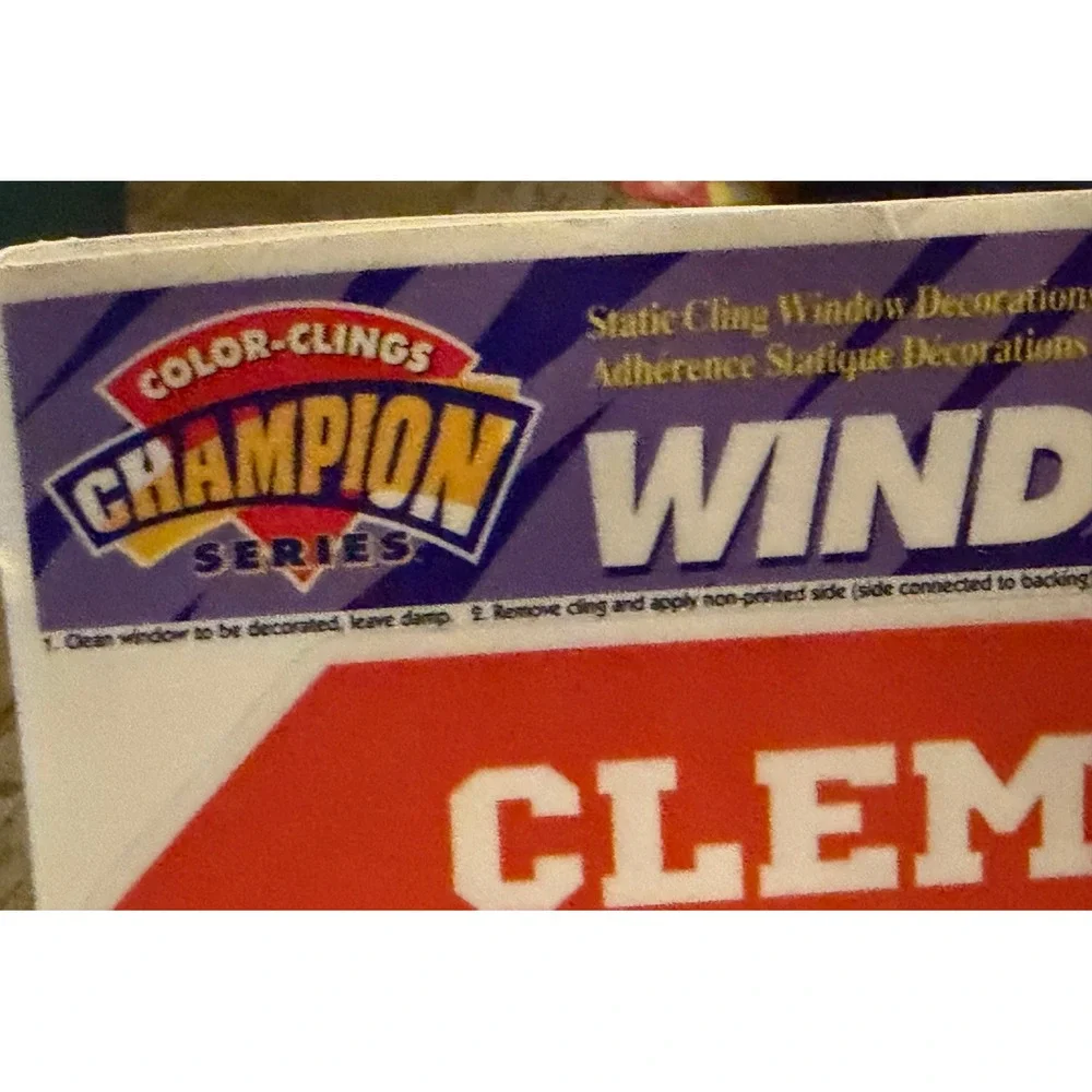 VTG Clemson Tigers Window CAR Clings 2 Pack Champion Series Static Decals NCAA
